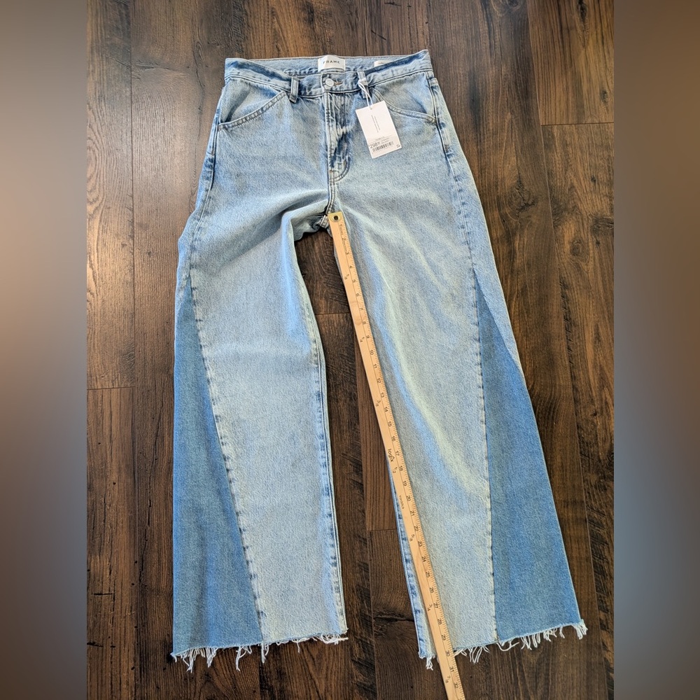 Frame Le Baggy Palazzo Jeans Fairytale Wash Multicolor Denim NWT Size 26 - Picture 12 of 12